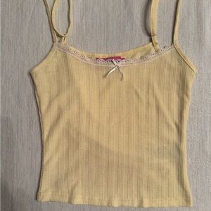Edikted Yellow Lace-Trim Camisole Tank Top